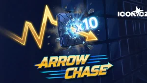 Tampilan antarmuka permainan Arrow Chase dengan grid pengali dan panah dinamis
